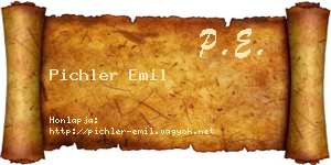 Pichler Emil névjegykártya