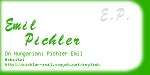 emil pichler business card